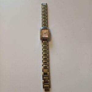 Folio Women's Silver Tone Pink MOP Dial Watch FO209 WR 30M Needs Repair Running